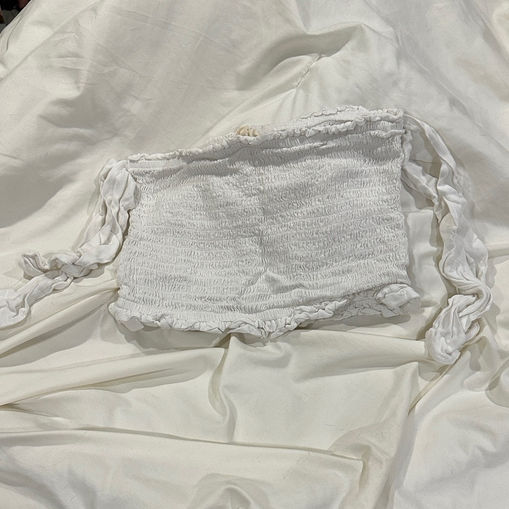 White Tube Top w/ tie details